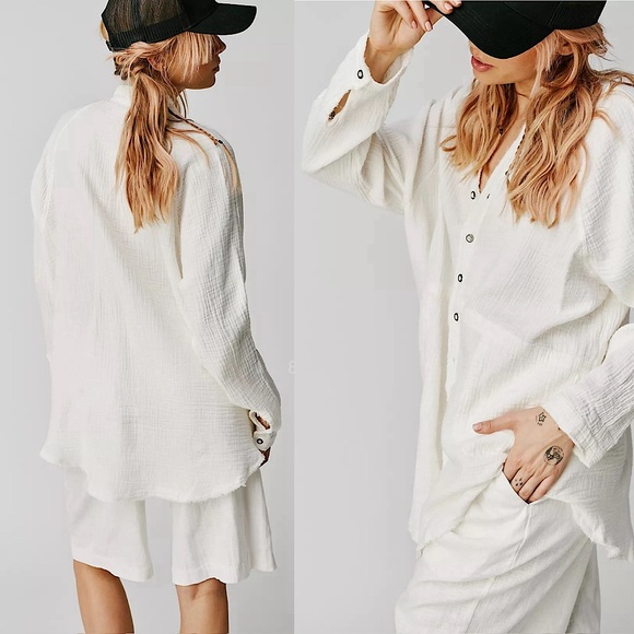 NEW Free People We The Free Summer Daydream Buttondown - Picture 6 of 15